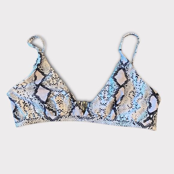 Snake skin print triangle bikini top - Picture 2 of 9